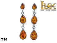 Jewellery SILVER sterling earrings.  Stone: amber. TAG: ; name: E-514-3; weight: 3.6g.