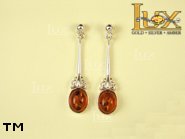 Jewellery SILVER sterling earrings.  Stone: amber. TAG: ; name: E-603; weight: 3.5g.