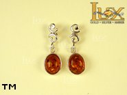Jewellery SILVER sterling earrings.  Stone: amber. TAG: ; name: E-616; weight: 2.9g.