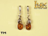Jewellery SILVER sterling earrings.  Stone: amber. TAG: ; name: E-630; weight: 3.6g.