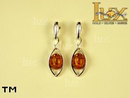 Jewellery SILVER sterling earrings.  Stone: amber. TAG: ; name: E-668; weight: 3.3g.