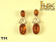 Jewellery SILVER sterling earrings.  Stone: amber. TAG: ; name: E-677; weight: 5.6g.