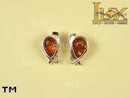 Jewellery SILVER sterling earrings.  Stone: amber. TAG: ; name: E-714; weight: 3.3g.