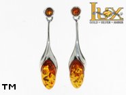 Jewellery SILVER sterling earrings.  Stone: amber. TAG: nature; name: E-724; weight: 6.2g.