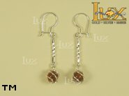 Jewellery SILVER sterling earrings.  Stone: amber. TAG: ; name: E-763W; weight: 2g.