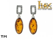 Jewellery SILVER sterling earrings.  Stone: amber. TAG: ; name: E-790; weight: 3.3g.