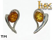 Jewellery SILVER sterling earrings.  Stone: amber. TAG: hearts; name: E-795S; weight: 2.6g.