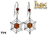 Jewellery SILVER sterling earrings.  Stone: amber. TAG: nature; name: E-865-1; weight: 2.2g.