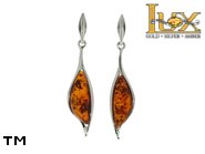 Jewellery SILVER sterling earrings.  Stone: amber. TAG: ; name: E-870; weight: 4.1g.