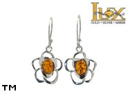 Jewellery SILVER sterling earrings.  Stone: amber. TAG: nature; name: E-876; weight: 3g.