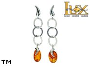 Jewellery SILVER sterling earrings.  Stone: amber. Fang, tooth, bone. TAG: nature, modern; name: E-905; weight: 3.7g.