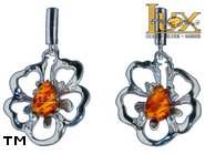 Jewellery SILVER sterling earrings.  Stone: amber. TAG: nature; name: E-956; weight: 3.2g.