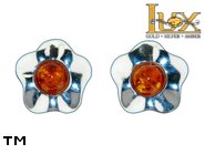 Jewellery SILVER sterling earrings.  Stone: amber. TAG: nature; name: E-983; weight: 1.7g.
