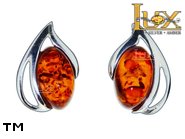 Jewellery SILVER sterling earrings.  Stone: amber. TAG: ; name: E-985; weight: 2.5g.