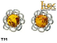Jewellery SILVER sterling earrings.  Stone: amber. TAG: nature; name: E-987S; weight: 1.6g.
