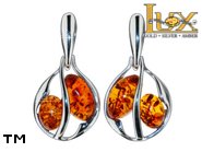 Jewellery SILVER sterling earrings.  Stone: amber. TAG: ; name: E-A16; weight: 2.9g.