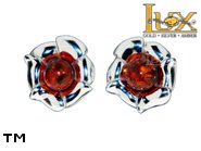 Jewellery SILVER sterling earrings.  Stone: amber. TAG: nature; name: E-A32; weight: 3.5g.