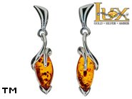 Jewellery SILVER sterling earrings.  Stone: amber. TAG: ; name: E-A39; weight: 3.4g.