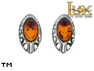 Jewellery SILVER sterling earrings.  Stone: amber. TAG: ; name: E-B96S; weight: 2.35g.