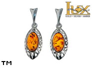 Jewellery SILVER sterling earrings.  Stone: amber. TAG: ; name: E-B96SW; weight: 2.9g.
