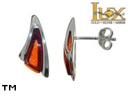 Jewellery SILVER sterling earrings.  Stone: amber. TAG: modern; name: E-C38; weight: 2.1g.
