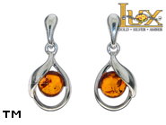 Jewellery SILVER sterling earrings.  Stone: amber. TAG: clasic; name: E-C89SW; weight: 2.5g.