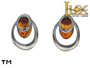 Jewellery SILVER sterling earrings.  Stone: amber. TAG: ; name: E-C93S; weight: 1.6g.