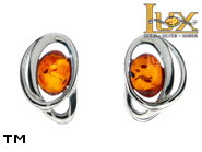 Jewellery SILVER sterling earrings.  Stone: amber. TAG: ; name: E-D03; weight: 1.8g.