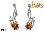 Jewellery SILVER sterling earrings.  Stone: amber. TAG: animals; name: E-D05; weight: 2.2g.