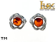 Jewellery SILVER sterling earrings.  Stone: amber. TAG: nature; name: E-D06S; weight: 1.6g.