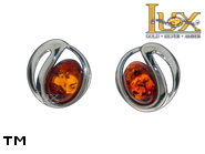 Jewellery SILVER sterling earrings.  Stone: amber. TAG: ; name: E-D11; weight: 1.7g.