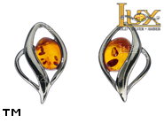 Jewellery SILVER sterling earrings.  Stone: amber. TAG: ; name: E-D12; weight: 1.9g.