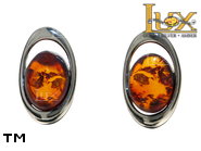 Jewellery SILVER sterling earrings.  Stone: amber. TAG: ; name: E-D35; weight: 1.4g.