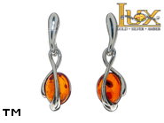 Jewellery SILVER sterling earrings.  Stone: amber. TAG: ; name: E-D37; weight: 1.9g.