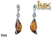 Jewellery SILVER sterling earrings.  Stone: amber. TAG: modern, clasic; name: E-D44; weight: 2.1g.