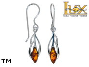 Jewellery SILVER sterling earrings.  Stone: amber. TAG: nature; name: E-D49GS; weight: 1.8g.