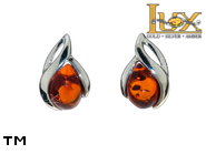Jewellery SILVER sterling earrings.  Stone: amber. TAG: nature; name: E-D91; weight: 1.3g.