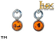 Jewellery SILVER sterling earrings.  Stone: amber. TAG: modern; name: E-E26; weight: 1.7g.