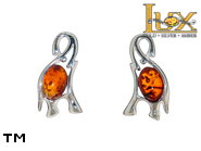 Jewellery SILVER sterling earrings.  Stone: amber. TAG: animals; name: E-E41S; weight: 1.9g.