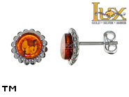Jewellery SILVER sterling earrings.  Stone: amber. TAG: nature, modern; name: E-E47; weight: 1.9g.