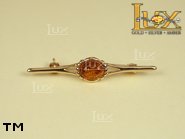 Jewellery GOLD brooche.  Stone: amber. TAG: ; name: GBR139; weight: 3.4g.