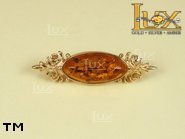 Jewellery GOLD brooche.  Stone: amber. TAG: ; name: GBR142; weight: 5.9g.