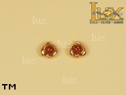 Jewellery GOLD earrings.  Stone: amber. TAG: ; name: GE045; weight: 1.7g.