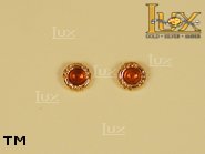 Jewellery GOLD earrings.  Stone: amber. TAG: ; name: GE047; weight: 1.7g.