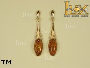 Jewellery GOLD earrings.  Stone: amber. TAG: clasic; name: GE070; weight: 3.7g.