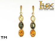 Jewellery GOLD earrings.  Stone: amber. TAG: ; name: GE315SW; weight: 4.4g.