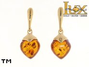 Jewellery GOLD earrings.  Stone: amber. TAG: ; name: GE325; weight: 2.81g.