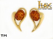 Jewellery GOLD earrings.  Stone: amber. TAG: hearts, modern; name: GE348S; weight: 2.62g.