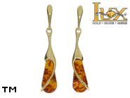 Jewellery GOLD earrings.  Stone: amber. TAG: ; name: GE362; weight: 3.97g.