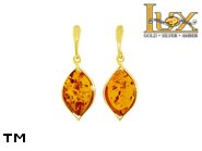 Jewellery GOLD earrings.  Stone: amber. TAG: ; name: GE381; weight: 2.86g.